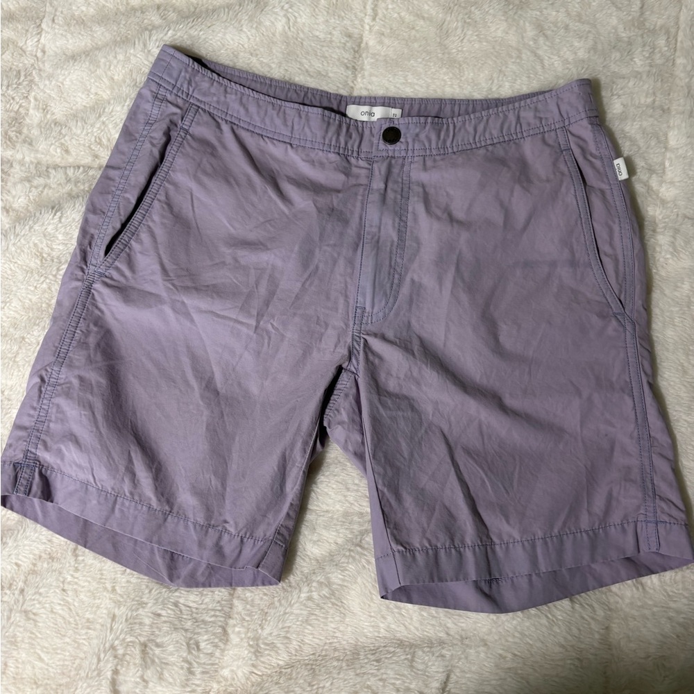 Onia The Calder Lavender Flat-Front Active Men’s Summer Swim Shorts
